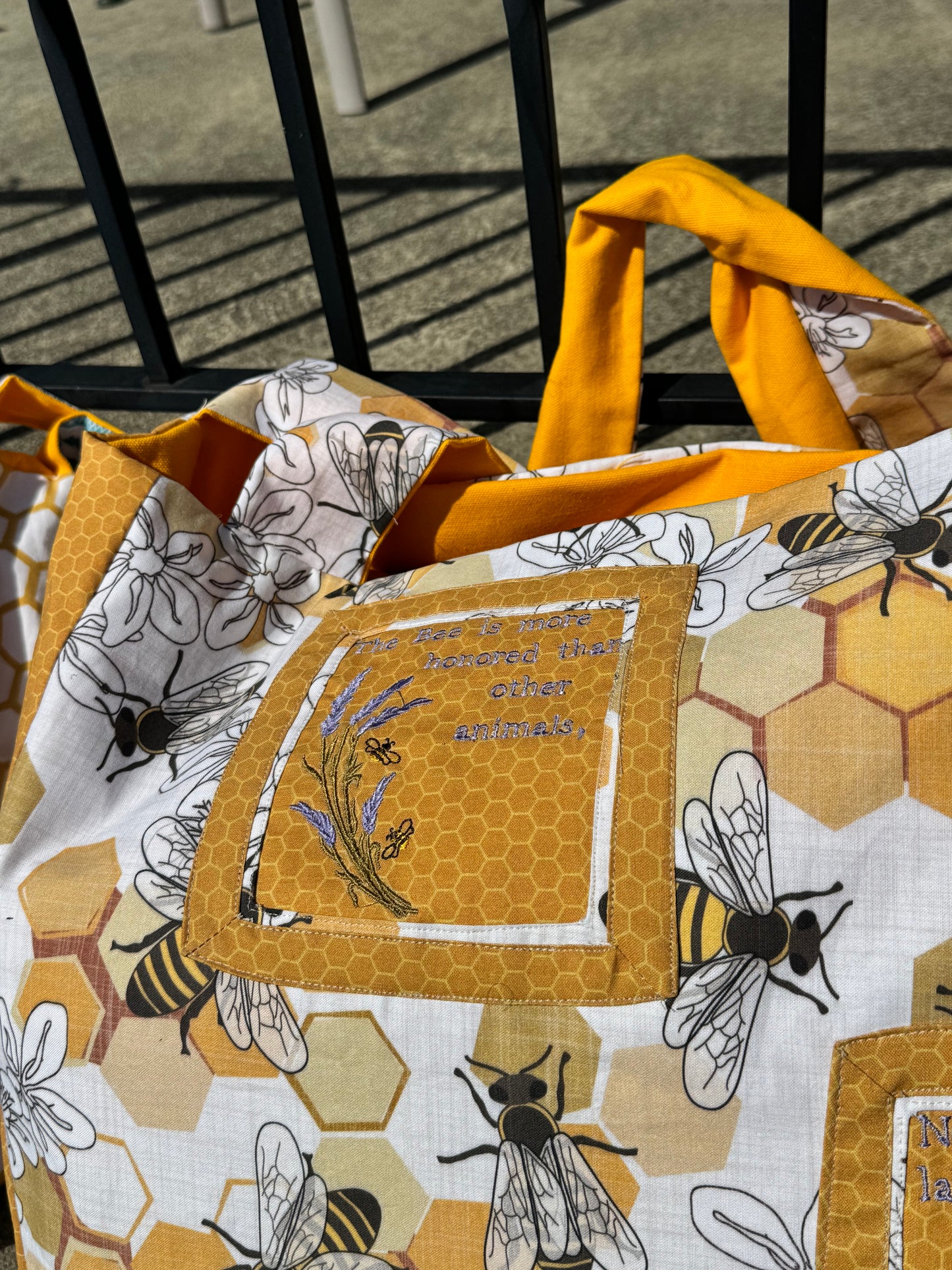 Large Handbag Tote Bee Themed