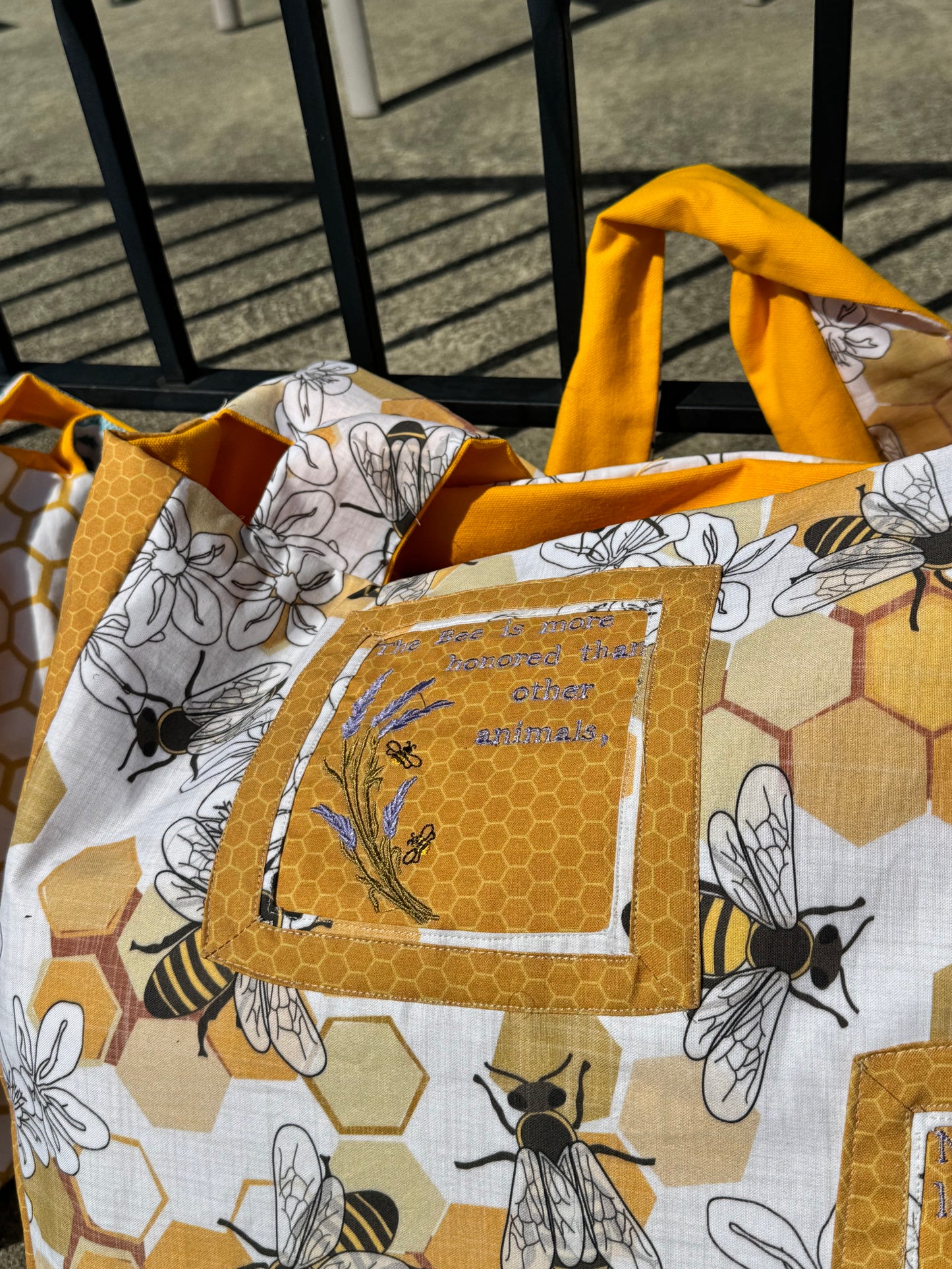 Large Handbag Tote Bee Themed