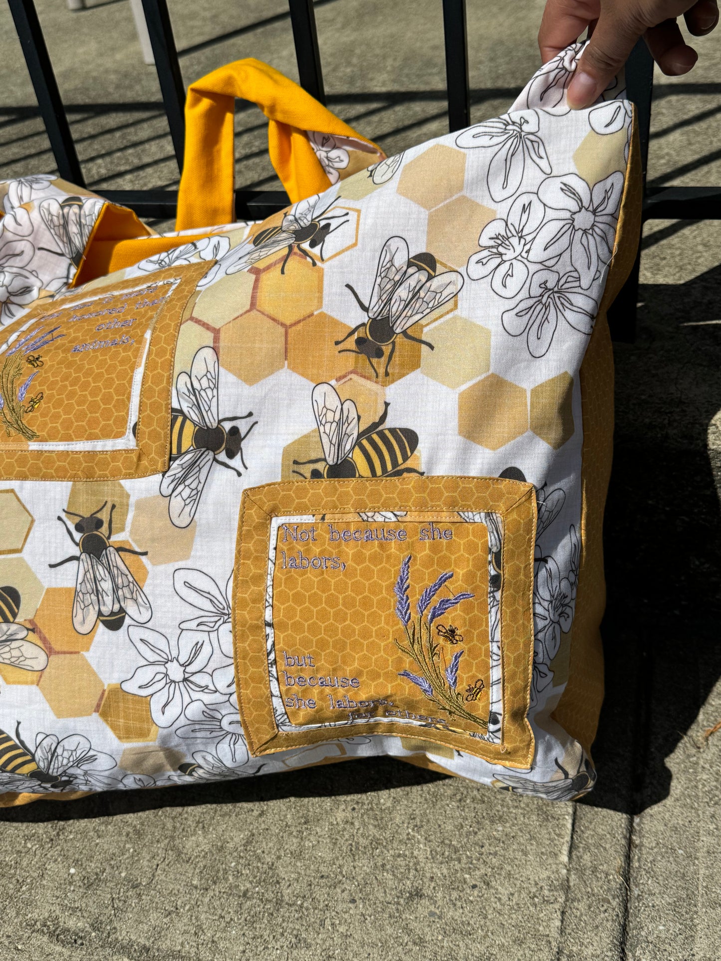 Large Handbag Tote Bee Themed